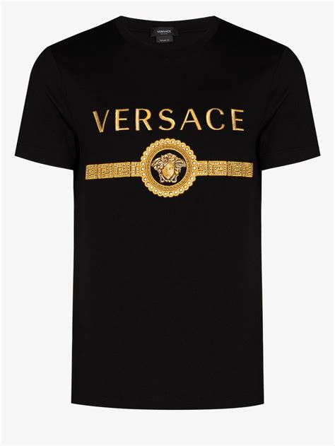 versace black t-shirt|Versace collection men shirt black.